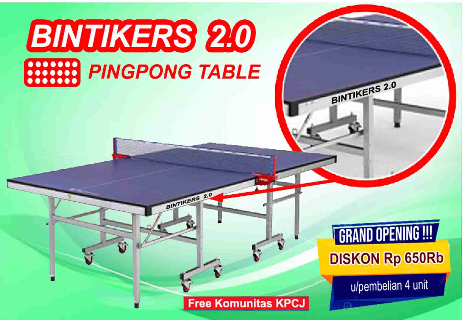 tenis meja ping pong murah merk BINTIKERS 20 murah PRO 2000 - Hkiu89okjiiKal9oht2