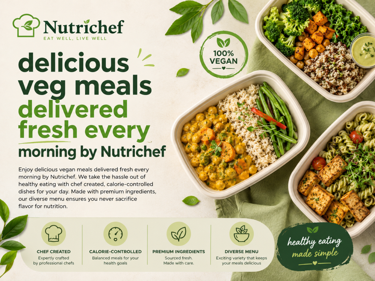 delicious veg meals delivered fresh every morning by Nutrichef